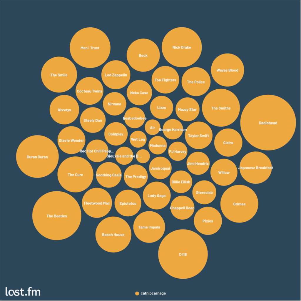 Dawn Spotify top artists.